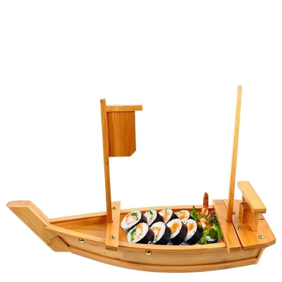 日本の刺身のタケ食糧サービングは200cmの寿司のボートに用具を使う