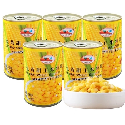 250Gはスイート コーンの甘い穀粒のトウモロコシを凍らせている野菜を缶詰にした